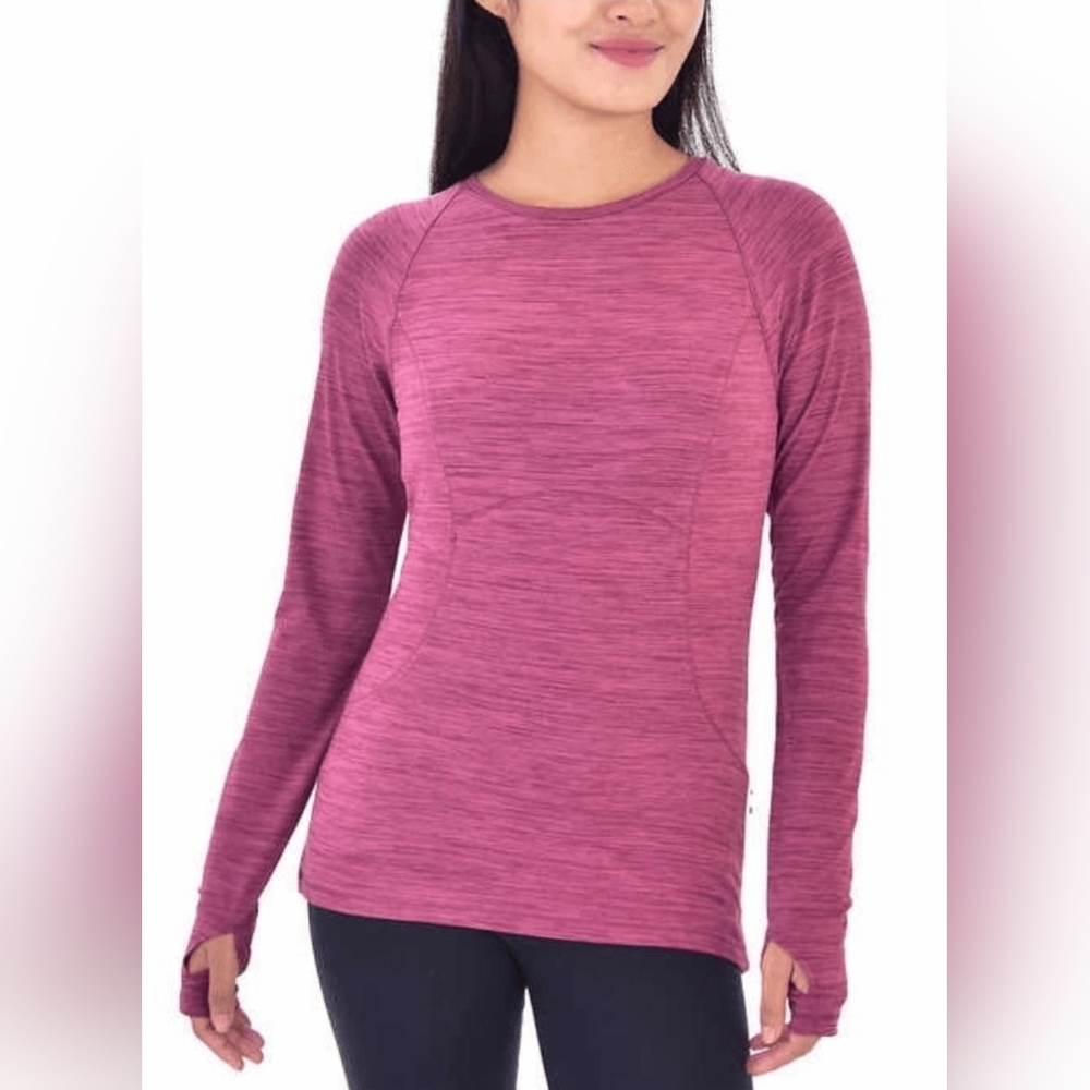 Spyder Pink Activewear Barbiecore‎ Top Size L Pomegranate Athleisure Thumb Cuff